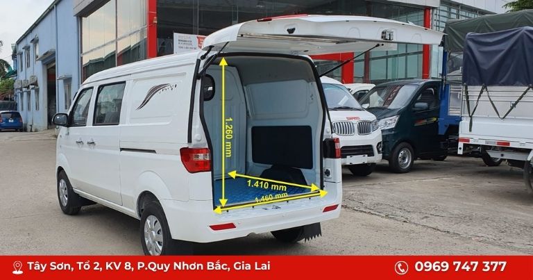 Kích thước thùng xe tải van srm x30 v5