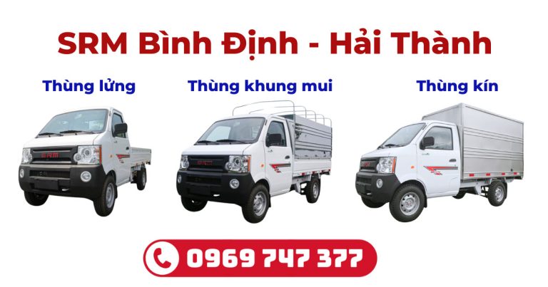 Xe tải nhỏ SRM K990 mẫu thùng bạt tiêu chuẩn