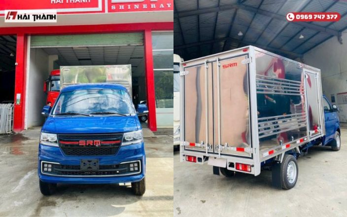 Mẫu xe tải thùng kín SRM K990 - màu xanh