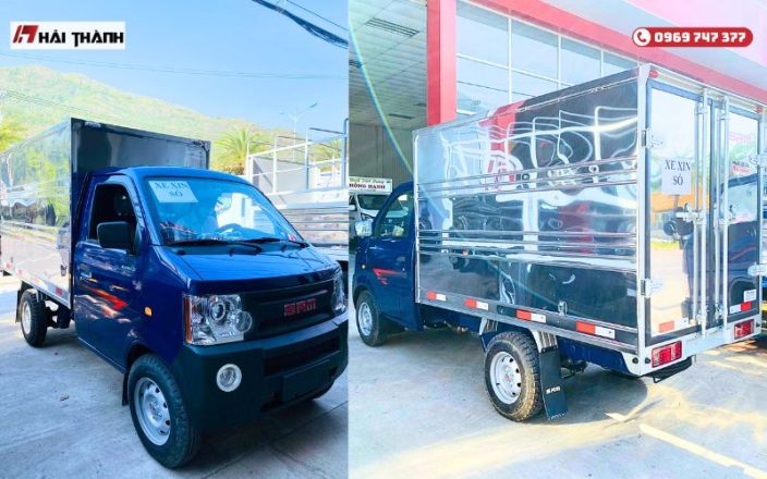 Mẫu xe tải thùng kín SRM K990 - màu xanh 